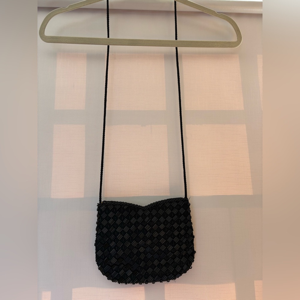 Elegant Black Woven Shoulder Bag